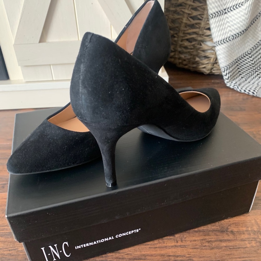 Black Suede Heels - Size 8